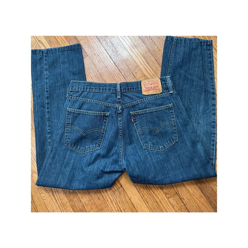 LEVIS 514 MEN'S RED‎ TAB Blue Jeans Straight Dark Wash W34 X L28 Denim Cotton